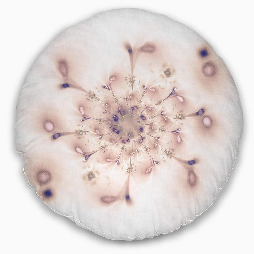 7609 Designart Pink Fractal Flower with Abstract Petals' Floral Throw